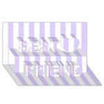 Vertical Stripes - White and Pale Lavender Violet Best Friends 3D Greeting Card (8x4)