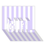 Vertical Stripes - White and Pale Lavender Violet GIRL 3D Greeting Card (7x5)