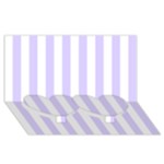 Vertical Stripes - White and Pale Lavender Violet Twin Heart Bottom 3D Greeting Card (8x4)