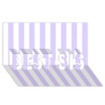 Vertical Stripes - White and Pale Lavender Violet BEST SIS 3D Greeting Card (8x4)
