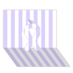 Vertical Stripes - White and Pale Lavender Violet Ribbon 3D Greeting Card (7x5)