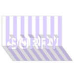 Vertical Stripes - White and Pale Lavender Violet SORRY 3D Greeting Card (8x4)