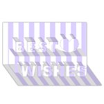Vertical Stripes - White and Pale Lavender Violet Best Wish 3D Greeting Card (8x4)