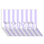 Vertical Stripes - White and Pale Lavender Violet ENGAGED 3D Greeting Card (8x4)