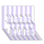 Vertical Stripes - White and Pale Lavender Violet WORK HARD 3D Greeting Card (7x5)