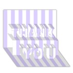 Vertical Stripes - White and Pale Lavender Violet THANK YOU 3D Greeting Card (7x5)