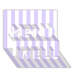 Vertical Stripes - White and Pale Lavender Violet Get Well 3D Greeting Card (7x5)