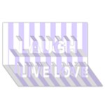 Vertical Stripes - White and Pale Lavender Violet Laugh Live Love 3D Greeting Card (8x4)