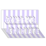 Vertical Stripes - White and Pale Lavender Violet Congrats Graduate 3D Greeting Card (8x4)