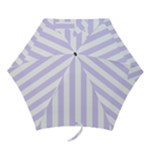 Vertical Stripes - White and Pale Lavender Violet Mini Umbrella