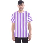 Vertical Stripes - White and Lavender Violet Men s Sport Mesh Tee