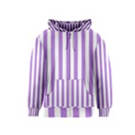Vertical Stripes - White and Lavender Violet Kid s Zipper Hoodie