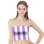 Vertical Stripes - White and Lavender Violet Tube Top