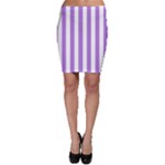 Vertical Stripes - White and Lavender Violet Bodycon Skirt