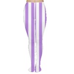 Vertical Stripes - White and Lavender Violet Women s Tights