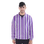 Vertical Stripes - White and Lavender Violet Wind Breaker (Men)