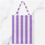 Vertical Stripes - White and Lavender Violet Classic Tote Bag