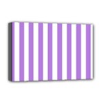 Vertical Stripes - White and Lavender Violet Deluxe Canvas 18  x 12  (Stretched)