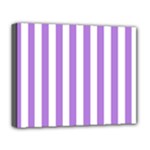 Vertical Stripes - White and Lavender Violet Deluxe Canvas 20  x 16  (Stretched)