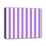 Vertical Stripes - White and Lavender Violet Canvas 10  x 8  (Stretched)