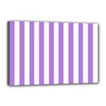 Vertical Stripes - White and Lavender Violet Canvas 18  x 12  (Stretched)