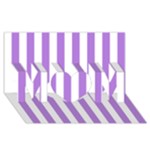 Vertical Stripes - White and Lavender Violet MOM 3D Greeting Card (8x4)