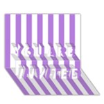 Vertical Stripes - White and Lavender Violet YOU ARE INVITED 3D Greeting Card (7x5)