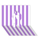 Vertical Stripes - White and Lavender Violet Ribbon 3D Greeting Card (7x5)