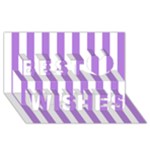 Vertical Stripes - White and Lavender Violet Best Wish 3D Greeting Card (8x4)