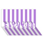 Vertical Stripes - White and Lavender Violet ENGAGED 3D Greeting Card (8x4)