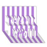 Vertical Stripes - White and Lavender Violet THANK YOU 3D Greeting Card (7x5)