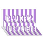 Vertical Stripes - White and Lavender Violet Happy New Year 3D Greeting Card (8x4)