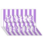 Vertical Stripes - White and Lavender Violet Congrats Graduate 3D Greeting Card (8x4)