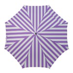Vertical Stripes - White and Lavender Violet Golf Umbrella