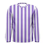 Vertical Stripes - White and Dark Pastel Purple Men s Long Sleeve T-shirt