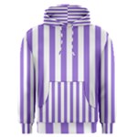 Vertical Stripes - White and Dark Pastel Purple Men s Pullover Hoodie