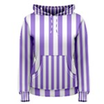 Vertical Stripes - White and Dark Pastel Purple Women s Pullover Hoodie
