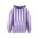 Vertical Stripes - White and Dark Pastel Purple Kid s Pullover Hoodie