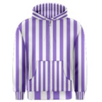 Vertical Stripes - White and Dark Pastel Purple Men s Zipper Hoodie