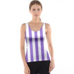 Vertical Stripes - White and Dark Pastel Purple Tank Top