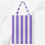 Vertical Stripes - White and Dark Pastel Purple Classic Tote Bag