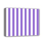 Vertical Stripes - White and Dark Pastel Purple Deluxe Canvas 14  x 11  (Stretched)