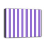Vertical Stripes - White and Dark Pastel Purple Deluxe Canvas 16  x 12  (Stretched)