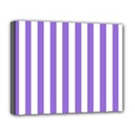 Vertical Stripes - White and Dark Pastel Purple Deluxe Canvas 20  x 16  (Stretched)