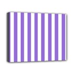 Vertical Stripes - White and Dark Pastel Purple Canvas 10  x 8  (Stretched)