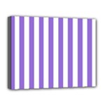 Vertical Stripes - White and Dark Pastel Purple Canvas 14  x 11  (Stretched)