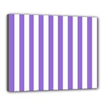 Vertical Stripes - White and Dark Pastel Purple Canvas 20  x 16  (Stretched)
