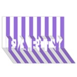 Vertical Stripes - White and Dark Pastel Purple PARTY 3D Greeting Card (8x4)