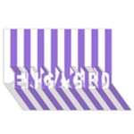 Vertical Stripes - White and Dark Pastel Purple ENGAGED 3D Greeting Card (8x4)