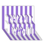 Vertical Stripes - White and Dark Pastel Purple THANK YOU 3D Greeting Card (7x5)